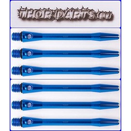 THOR-DARTS 6 Blue 48 mm Premium Dart Shafts Brand Quality Aluminium Nylon PVC Plastic Alloy Shafts (48 mm Aluminium Blue / 48 mm Alloy Blue, Pack of 6)