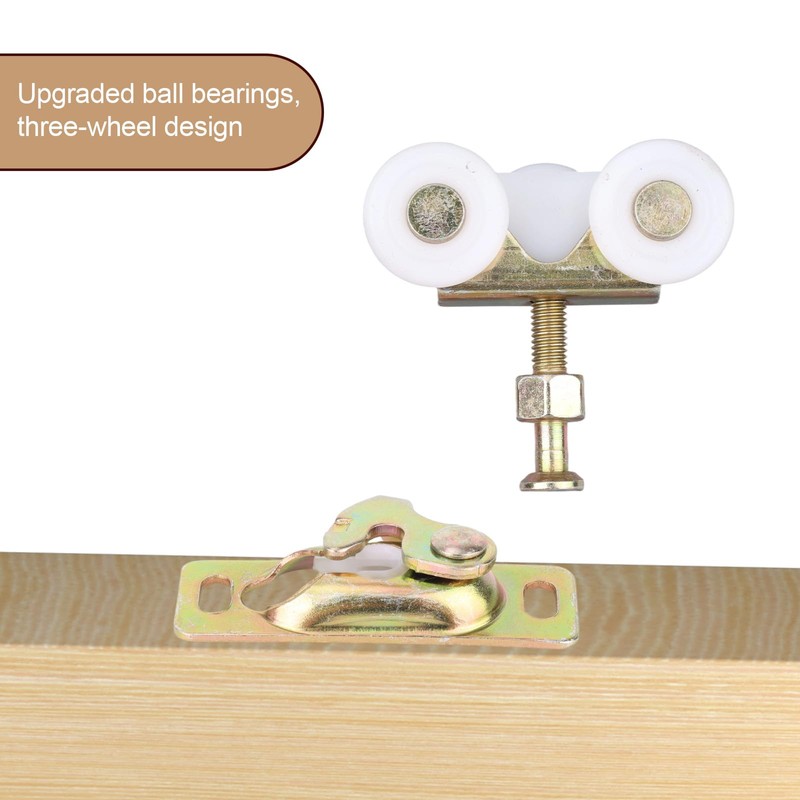 2pcs 3/4" Sliding Door Wheels Replacement Kit, Pocket Door Rollers