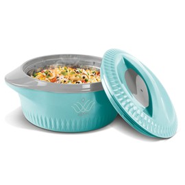 Milton Casserole for hot food, Double walled insulated inner Stainless Steel hot pot with lid, serving box for food and roti, insulated serving bowl with lid, Set of 3 Royal, Blue