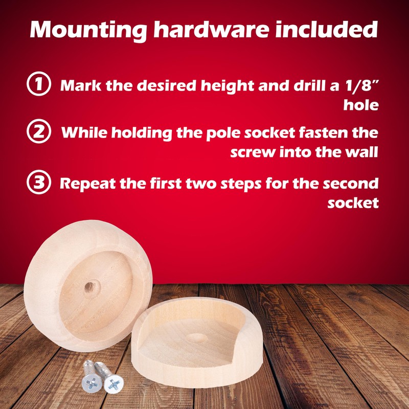 WADDELL Closet Pole Socket (Jumbo Heavy Duty, 1 Set) |