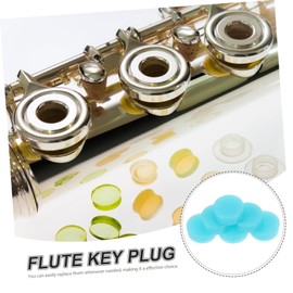 Abaodam 20pcs Flute Hole Plug Flute Parts Flute Cap Musical Instrument Accessories Silicone Flute Plug Flute Plugs for Open Hole Flutes Flute Pads Key Caps Hole Cover Universal