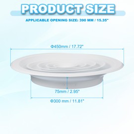 PATIKIL 11" Round Air Vent, Aluminum Ceiling Diffuser Air Supply or Exhaust Ventilation HVAC Air Conditioning Duct Covers for Home Office Warehouse, White