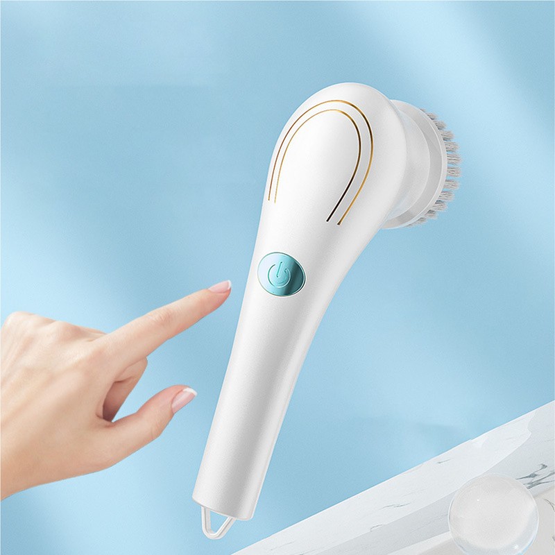 Handheld Electric Cleaning Brush Multifunctional with 5 Replacement Brush Heads
