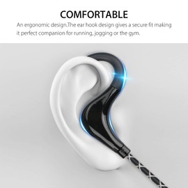 EEEKit Sports Earbuds Wired, Sweatproof Wrap Around Earphones in-Ear Headphones with Microphone for 3.5mm Jack Ear Buds