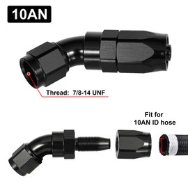 EVIL ENERGY 10AN 45 Degree One Piece Full Flow Hose End Fitting Swivel For CPE Braided Hose