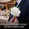 4-Piece Wedding Boutonniere Set,Corsage and Boutonniere Set,Fabric Corsage Wristlet for