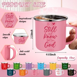 Didaey 48 Pcs Christian Gifts Mugs Bulk 12 oz Religious Coffee Enamel Mugs with Handle Thank You Gifts Employee Appreciation Gift Inspirational Christian Cups for Teacher Nurse Volunteer Church Sunday