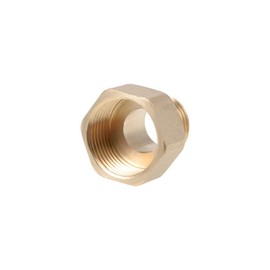 sourcing map Brass Threaded Pipe Fitting G1/2 Male x G3/4 Female Hex Bushing Adapter 26mm Length Hex End