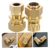 ABOOFAN 2pcs Brass Compression Coupling Connector Quick Connect Fitting for