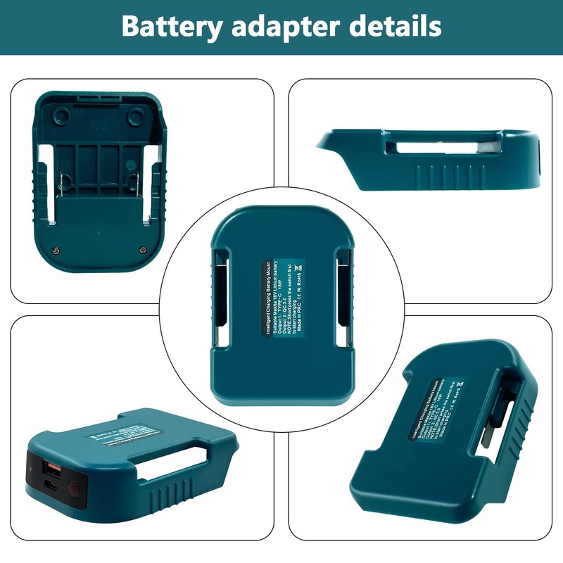 Fybemax 2 Pack USB Charger Adapter for Makita 18V Battery