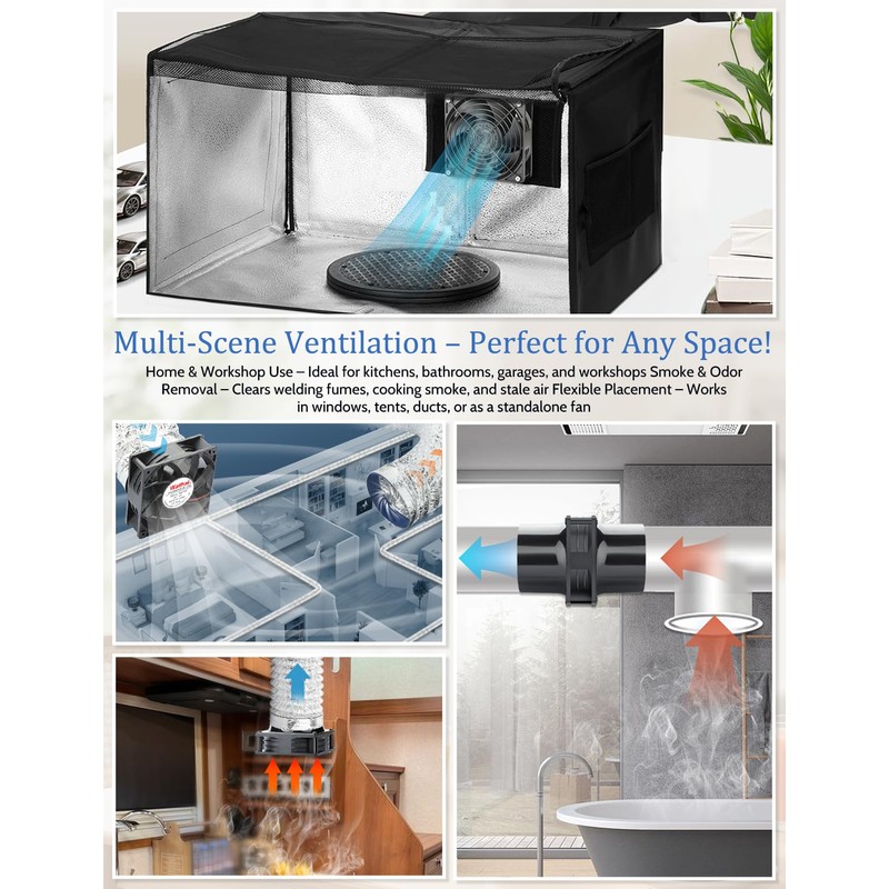 Wathai 120mm x 38mm 4 Inch Small Exhaust Fan 12V