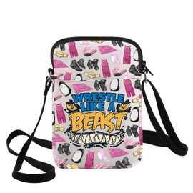 G2TUP Funny Wrestle Crossbody Bag Wrestle Lover Gift Wrestle Like A Beast Shoulder Bag Wrestling Team Merchandise, Wrestle Like Cb