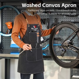 Thickened Canvas Apron Bike Maintenance and Repairing Apron Carpentry Craftsman Plantsman Working Apron