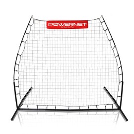 PowerNet Rebounder Training Net for Soccer, Lacrosse, Baseball, Softball | Angled Multi-Sport Rebound Pitchback Net | Portable Dual Practice Surface Use Both Sides for Practicing Volley and Rollback