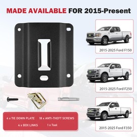 RVgolf 4PCS Tie Down Anchors Plates fit for 2015-2025 2026 Ford F150 F250 F350 & Raptor Truck Bed Tie Downs for Car Replacement for Tie Downs#FL3Z-99000A64-B FL3Z-9928408-AB Automotive Accessories