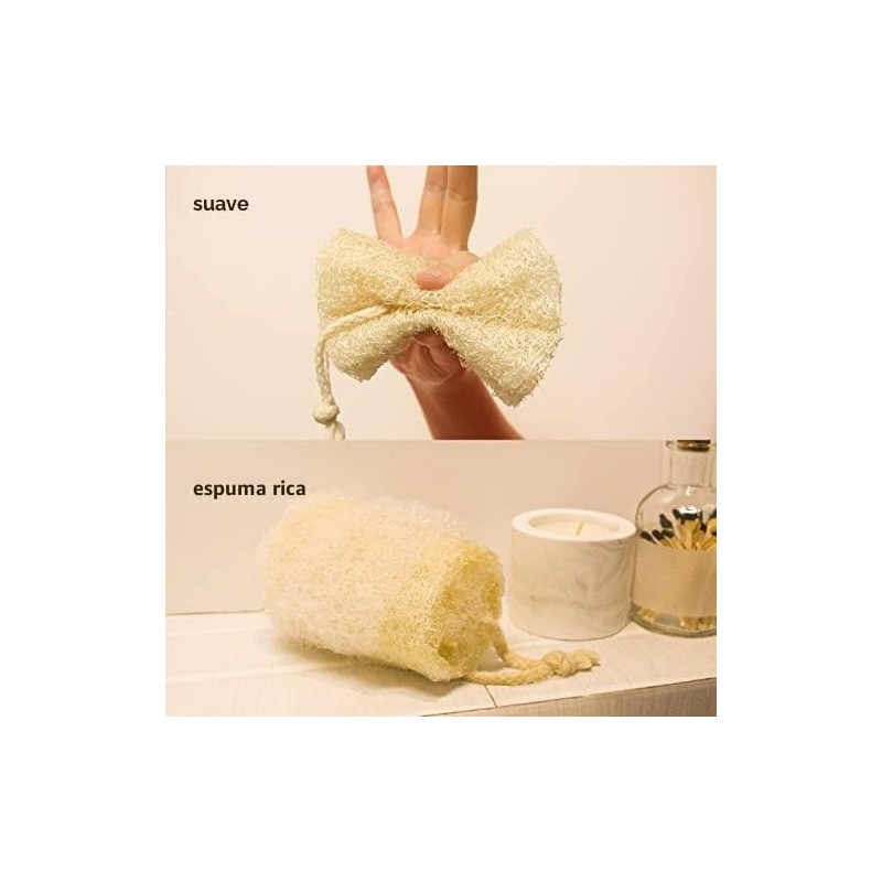 Esponjas de lufa exfoliantes suaves – Pack de 6 para