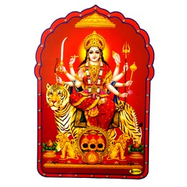 The Saviour Goddess Durga Hindu God Sticker (Size 6" x 5" Inches)