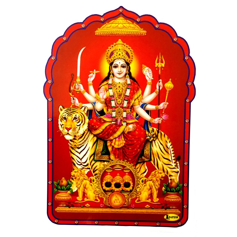 The Saviour Goddess Durga Hindu God Sticker (Size 6" x