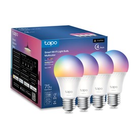 Tapo TP-Link Smart Light Bulbs, 1100 Lumens High Brightness (75W Equivalent), Matter-Certified, 16M Colors WiFi Light Bulb, Dimmable, Works w/Siri, Alexa & Google Home, A19 E26, L535E(4-Pack)