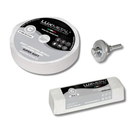 Lux Metal Kit 1 Sanding Paste 250g + 1 Cotton Polishing Wheel 100mm (S-Fine) for Polishing Metals Stainless Steel Aluminium Iron Polished Chrome Plexiglass Marble Brass Copper Plastic