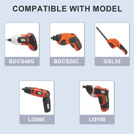 Charger for Black and Decker LI2000 LI3100 BDSC20C BDCS40G GSL35 Cordless Screwdriver Number 90593303 & 90593303-01 9V Power Cord