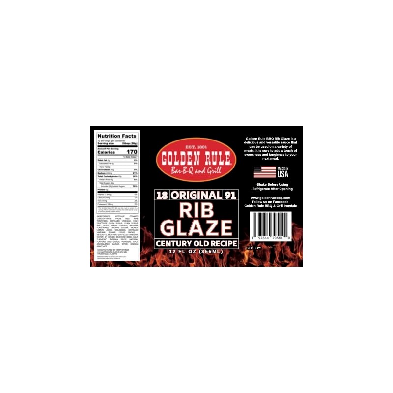 Golden Rule Rib Glaze-12 oz Bottle for Sticky & Flavorful