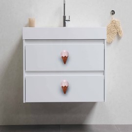 Perilla Home Ceramic Ice Cream Knobs, Set of 6, Handles for Cabinets & Drawers, Decorative Kitchen Hardware, Wardrobe Pulls, Vintage Style