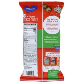 Barbaras Bakery, Puffs Cheese Jalapeno, 7 Ounce