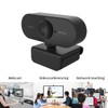 Webcam with Microphone Camera PC Cam 1080p HD 360° Adjustable