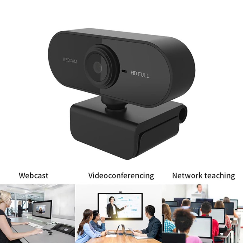 Webcam with Microphone Camera PC Cam 1080p HD 360° Adjustable