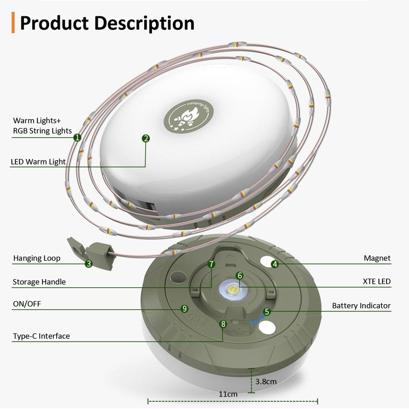 MDCMLKS Camping Fairy Lights Rollable