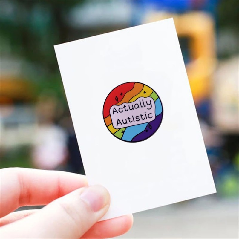 ACTUALLY AUTISTIC Colorful Circle Badge Accessory Hard Enamel Pin Autism