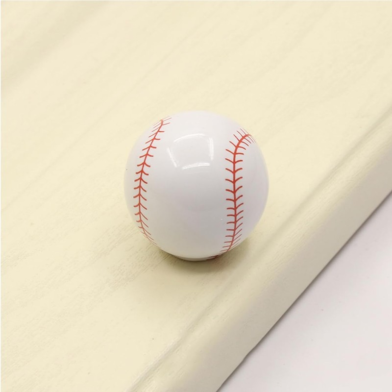 Tverghvad Ceramic Baseball Dresser Knobs, [6 Pack] Baseball Decor Drawer