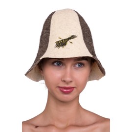 Ger3as Sauna Hat 100% Wool Felt with Hooks for Men and Women Wellness Hat Premium Quality Felt Sauna Hat (Light Felt Hook)