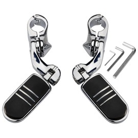 VG MOTO Motorcycle 1.25" Short Angled Highway Footpegs Adjustable Footrests with Clamps Mounts kit Compatible with Harley Touring Sportster Softail Road Glide Street Glide with 1 1/4 inch Engine Guard