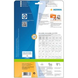 HERMA HERMA 8633 Adressetiketten, 10 Blatt, 66 x 33,8 mm, 24 pro A4 Bogen, 240 Stück, selbstklebend, bedruckbar, matt, blanko Papier Adressaufkleber Etiketten, weiß