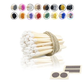 2” Inch Long Wooden Refill Matchsticks with Strike Stickers - Safety Matches Wholesale Bulk Loose by Chandler Studio (White, 100 Pieces)