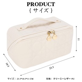 Neoviva Makeup Pouch, Small Items, Pouch, Cosmetics Pouch, Large Capacity, Makeup Pouch, Travel, Cosmetic Storage Bag, Waterproof, Lightweight, Cosmetic Case, Cosmetic Bag, Multifunctional, Cute, White