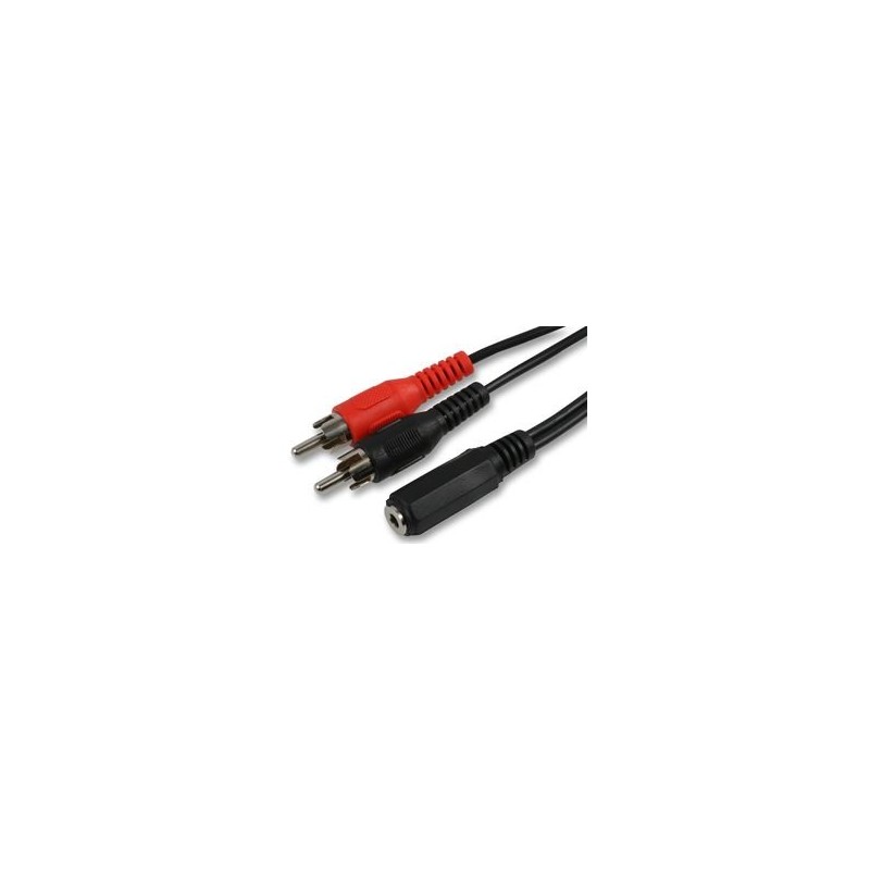 LEAD, 3.5MM S SOCKET-2XPHONO, 0.15M, Audio & Video Cable Assemblies