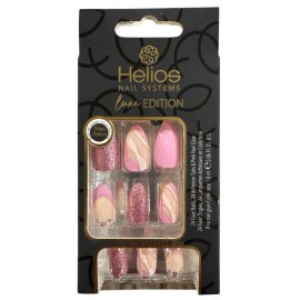 HELIOS 24 Nails LUXE EDITION Long Almond Glitter+French Purple+Lavande