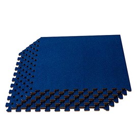 We Sell Mats 3/8 Inch Thick Interlocking Foam Carpet Tiles Durable Carpet Squares Anti Fatigue Support for Home Office or Classroom Use, 24 in x 24 in