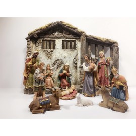 HiLine Gift Ltd. Nativity & Three Wise Men 11 Pc/Set 8 Inch H