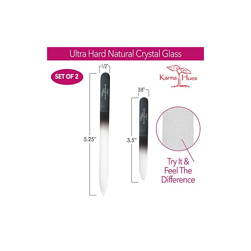 Karma Organic Glass Nail File- Professional Nail Buffer smooth finish