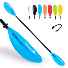 Abahub Kayak Paddle, 95 Inch Kayaking Oars for Boating, Canoeing with Extra Paddle Leash, Aluminum Alloy Shaft Blue Plastic Blade
