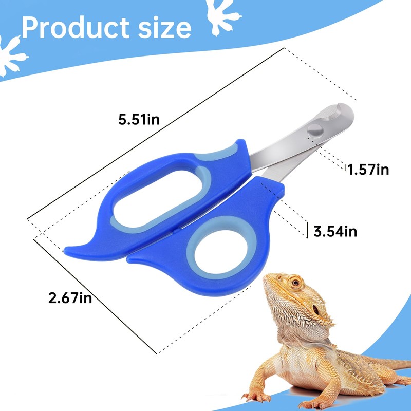 KEUYE Bearded Dragon Nail Clippers,Stainless Steel Bearded Dragon Toe Nail