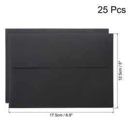 sourcing map 25 Packs Envelopes Vintage Stationery Aged Paper Black Stationery Old Fashion Paper for Letter Writing, Invitations, Wedding-6.9x5 Inch