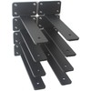 8 Pack - 8 inch Black Hidden L Shelf Bracket