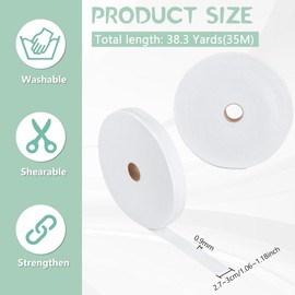 BENECREAT 38 Yards Needle-Punched Cotton Batting, 2.7cm Cotton Blend Batting Roll, Embroidery Needle Felt for DIY Crafts Quilts Needle Rugs, Purses, 0.9mm Thick