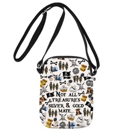 JNIAP Captain Jack Crossbody Bag Captain And The Pirates Gifts Not All Treasure’s Silver And Gold Mate Pirates Shoulder Bag, Not All Cb