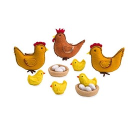 Magic Cabin Felt Chickens Play Set